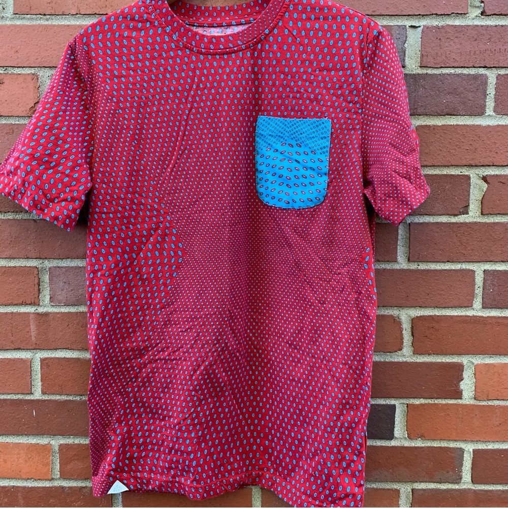 Altamont red and blue pattern pocket skater apparel t-shirt- L